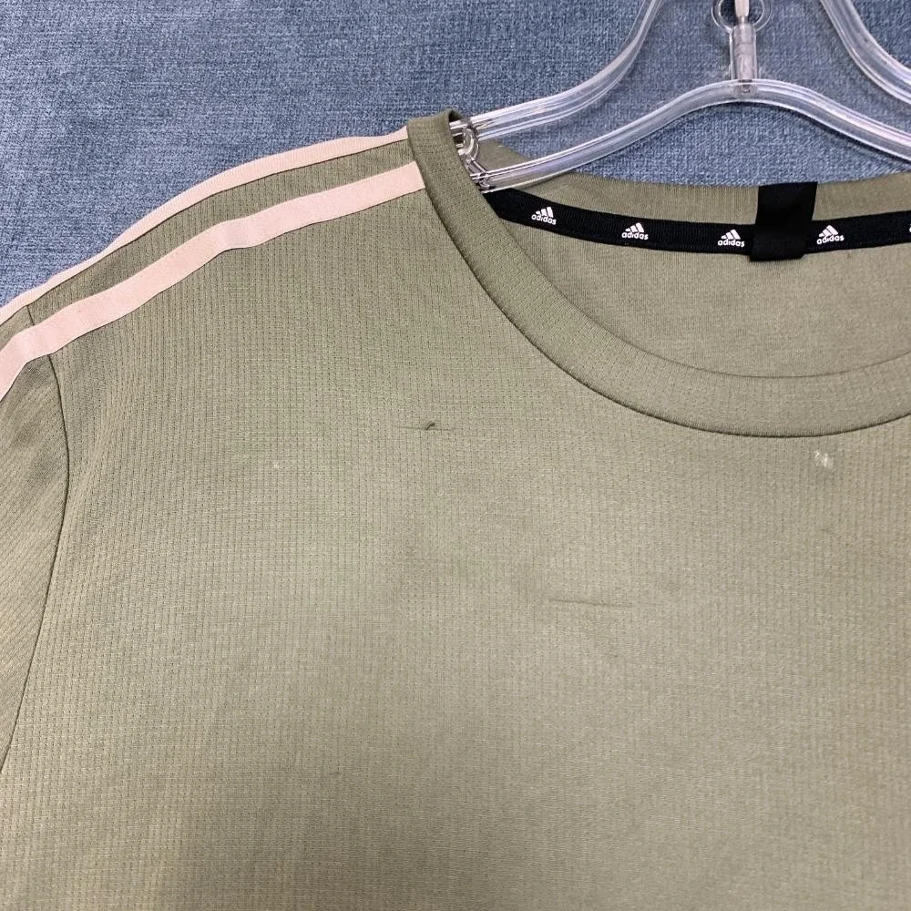 Adidas Acronym T-Shirt Mens Large Olive Green 3 Stripes Logo Casual Outdoor Tee